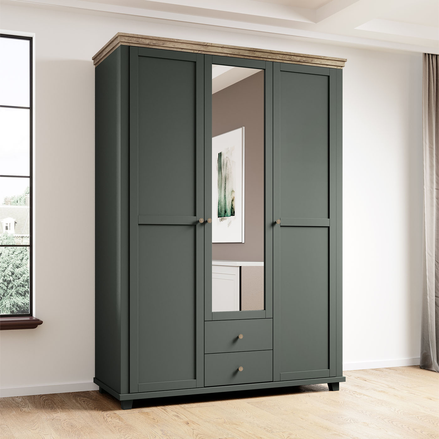 Garde-robe Evora 3 portes 154 cm