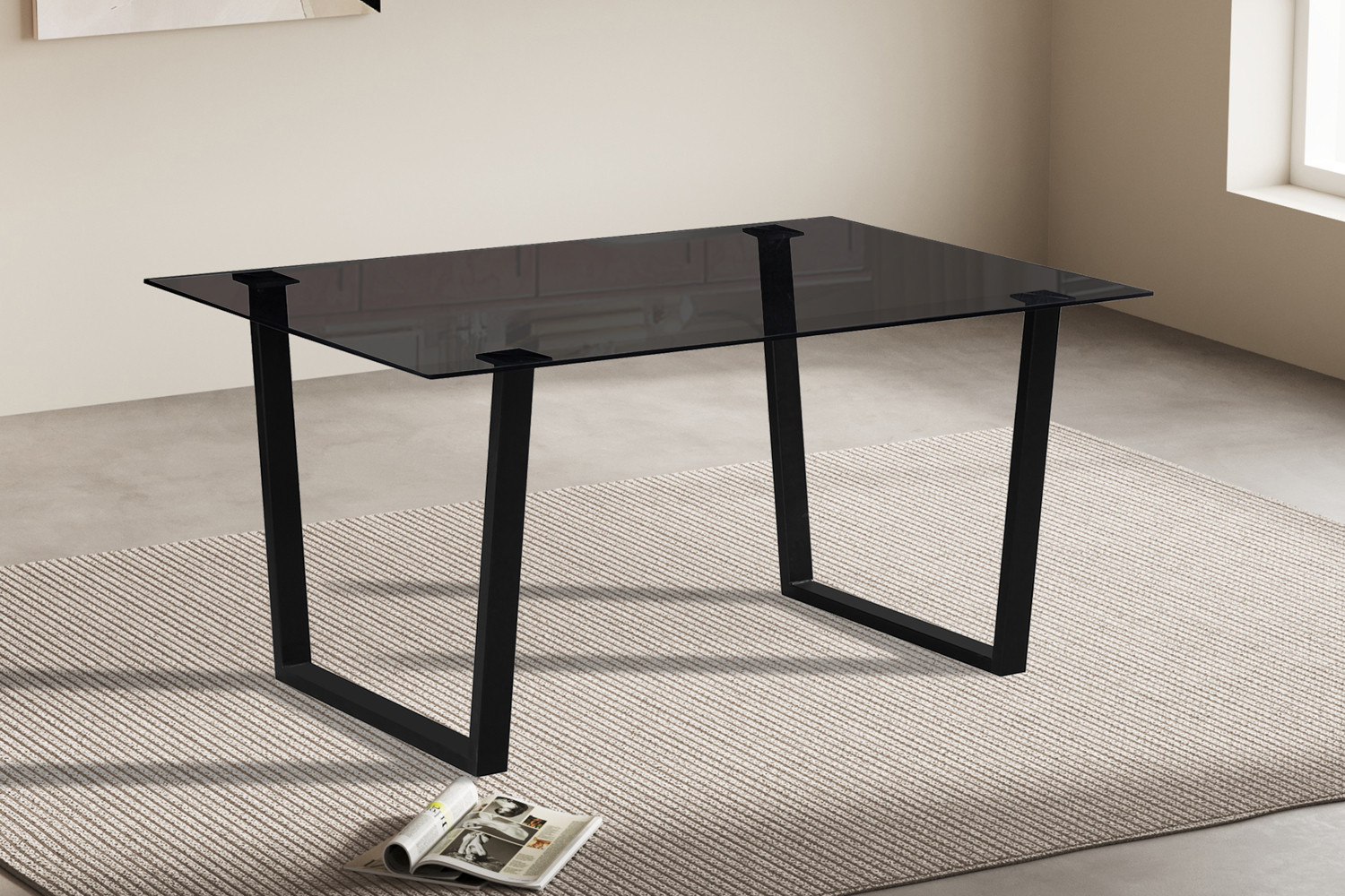 Ensemble Table Boaz 150 cm + 4 chaises blanches
