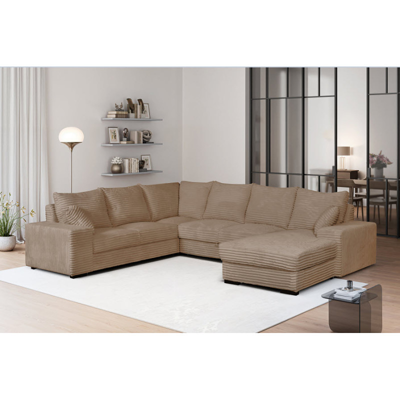 Salon Diana petite méridienne droite avec lit et cofffre